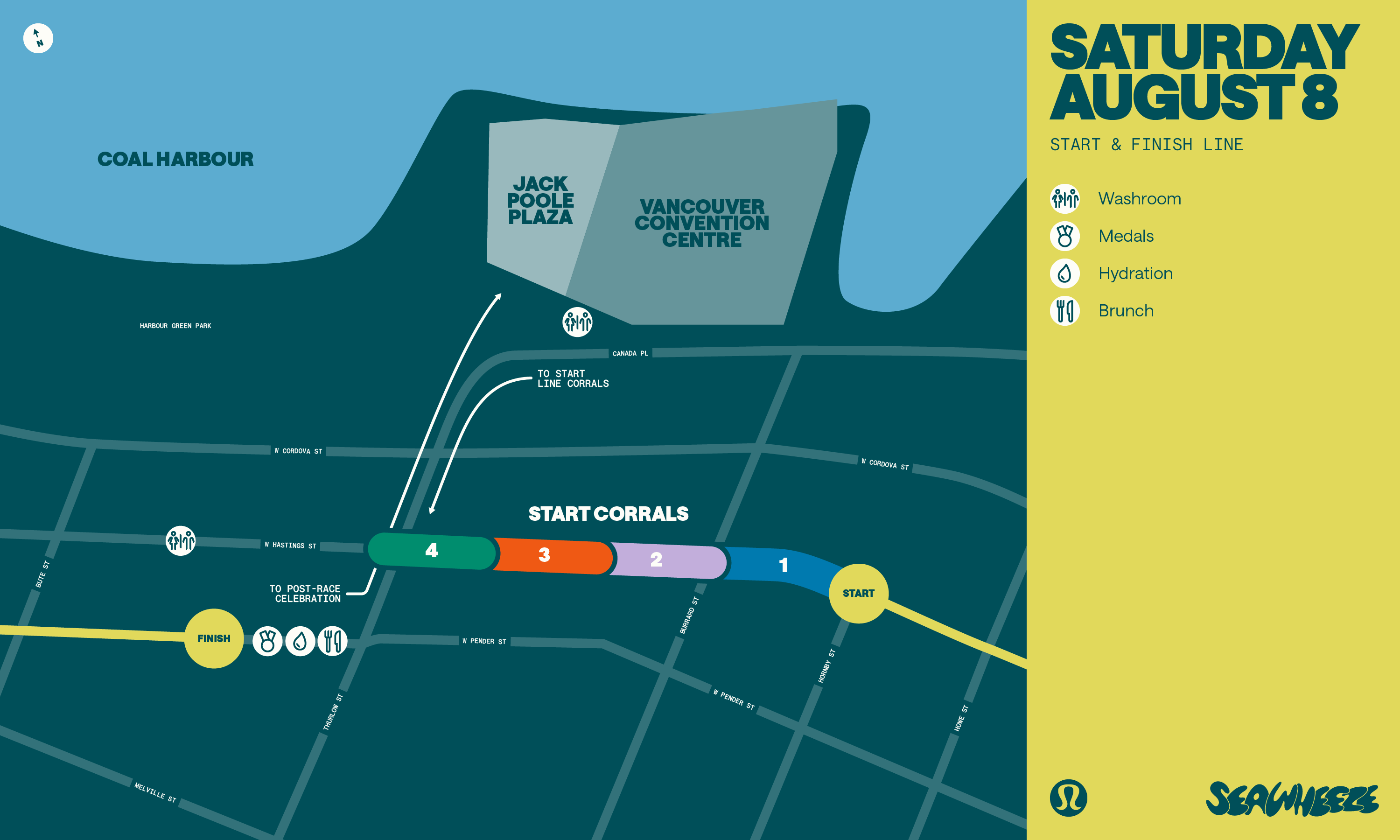 SeaWheeze Start and Finish Area Map